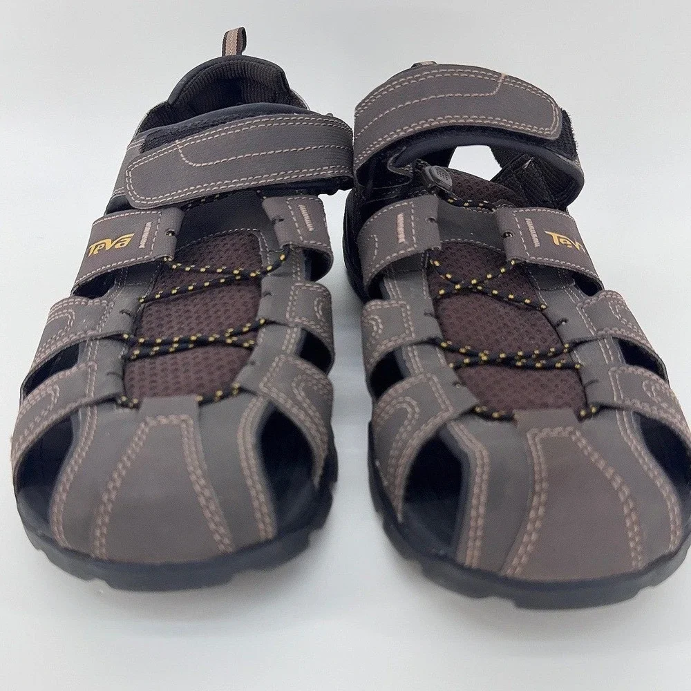 Teva Omnium Mens 12 Brown Water Hiking‎ Trail Sandals Fisherman Shoe